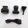 A collection of grooming attachments and a charging cable are laid out on a white surface. Produktbild-Vorschau