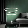 LED Hängeleuchte, Ringe, silber, Höhenverstellbar, D 50 cm Produktbild-Vorschau 2