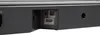 A close-up view of the rear ports of a black soundbar. Produktbild-Vorschau