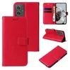 A collage of images showing a red floral butterfly flip phone case for a Motorola Moto G55 5G. Produktbild-Vorschau