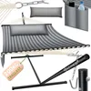 A hammock with a stand and accessories, displayed on a white background. Produktbild-Vorschau