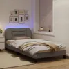 The Living Store Bettgestell mit LED Taupe 100x200 cm Stoff Produktbild-Vorschau 5