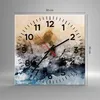 Wanduhr - Quadrat - Glasuhr - Abstraktion Wolken Berge - Produktbild-Vorschau 3