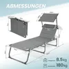 Sonnenliege klappbar – Gartenliege aus Aluminium mit 5-fach Produktbild-Vorschau 3