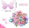 100 Stück 3D Schmetterlinge Organza mit Strasss Produktbild-Vorschau 2