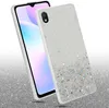 A smartphone with a glitter case is shown against a sparkling background. Produktbild-Vorschau
