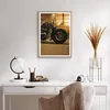 Gerahmtes Poster - Rahmen in heller Eiche - Motorrad Motor Produktbild-Vorschau 6