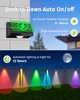A collage showing solar fence lights and their features. Produktbild-Vorschau