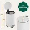 CASABEL Cubo de basura de cocina redondo 50L, acero Vista previa de la imagen del producto 4