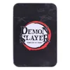 The image shows the back of a Demon Slayer themed tin box with the official logo. Anteprima dell’immagine prodotto