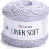 A ball of grey yarn with a white label. Produktbild-Vorschau