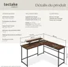Bureau MELROSE 140x130x76,5cm - Bois foncé industriel, Voir les images du produit 6