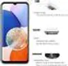 A smartphone with a colorful screen display next to marketing text and icons. Produktbild-Vorschau