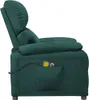 Side view of a dark green fabric massage chair. Náhľad obrázku produktu