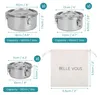 Belle Vous 3er Pack Brotdose Edelstahl - Lunchbox Set mit Produktbild-Vorschau 2