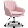 A pink office chair with a chrome base and wheels, shown from a slightly angled front view on a white background. Produktbild-Vorschau