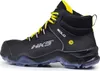 A studio product shot of a black and yellow work boot. Produktbild-Vorschau