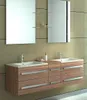 A modern bathroom vanity with two sinks and mirrors. Anteprima dell’immagine prodotto