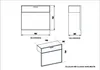 Technical drawings of a cabinet with dimensions. Produktbild-Vorschau