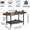 A diagram showing the dimensions and weight capacity of a coffee table. Náhled obrázku produktu