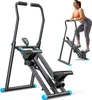 A fitness stepper machine shown from two angles, one with a person using it. Náhled obrázku produktu