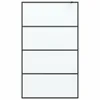 A product shot of a shower wall with a black frame and clear glass panels, divided into four sections by horizontal black bars. The background is plain white. Produktbild-Vorschau