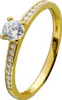 Damenring Gelbgold 333 8 Karat weiße Zirkonia Brillantlook Produktbild-Vorschau 1