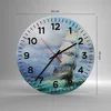 Wanduhr - Rund - Glasuhr - Meer Segelschiff - 30x30cm - Produktbild-Vorschau 3