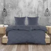 Biber Bettwäsche 135x200 cm 4tlg. Jeansblau Geometrisch Produktbild-Vorschau 1