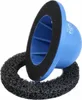 A blue hub cleaning wheel with a black abrasive ring. Produktbild-Vorschau