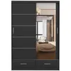 Schwebetürenschrank Kleiderschrank 150 cm Schwarz/Schwarz Produktbild-Vorschau 2