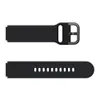 Two black watch straps are shown against a white background. The top strap has a buckle mechanism, and the bottom strap has a series of holes for adjustment. Produktbild-Vorschau
