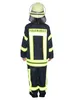 A child wearing a firefighter costume, viewed from the back. Produktbild-Vorschau