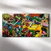 Wanduhr Uhr Wandbild Leinwand Geräuschlos 60x30 Graffiti Produktbild-Vorschau 2