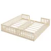 A wooden bed frame with guardrails, shown from a diagonal angle against a white background. Anteprima dell’immagine prodotto