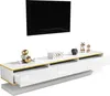 Tavolo TV 200×40×40 cm, bianco lucido con spazio di Anteprima dell’immagine prodotto 9