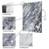 A marble-patterned infrared heating panel with close-up insets highlighting material details and potential flaws. Produktbild-Vorschau