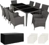 Tectake Gartenmöbel Set Menorca, 8 Personen, Grau, Produktbild-Vorschau 1