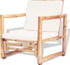 A bamboo lounge chair with white cushions, shown against a white background. Náhled obrázku produktu