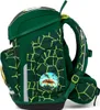 A green school backpack with a dinosaur-themed pattern. Anteprima dell’immagine prodotto