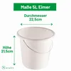 Novaliv 2 pezzi Secchio 5L Bianco con bilancia - Secchio Anteprima dell’immagine prodotto 5