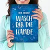 Metallschild XL mit Spruch: Wasch dir die Hände. Schild Produktbild-Vorschau 3