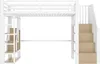 A white loft bed with integrated stairs and shelving. Náhled obrázku produktu