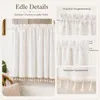 Rideau à panneaux avec pompons, style bohème, voile blanc, Voir les images du produit 6