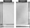 Two views of a stainless steel grill plate, labeled 'FRONT' and 'BACK'. Náhled obrázku produktu