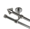 Gardinenstange Set Edelstahl Look Metall Ø 16mm Produktbild-Vorschau 1