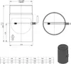 Ø 150 mm Ofenrohr 25 cm - mit Drosselklappe - schwarz Produktbild-Vorschau 2