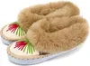 Damen Leder Wolle Winter HüttenSchuhe Lamfell HausSchuhe Produktbild-Vorschau 5