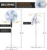A collage showcasing a white stand fan with its features and dimensions illustrated. Podgląd zdjęcia produktu