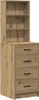 A wooden dresser with a hutch on a white background. Voir les images du produit